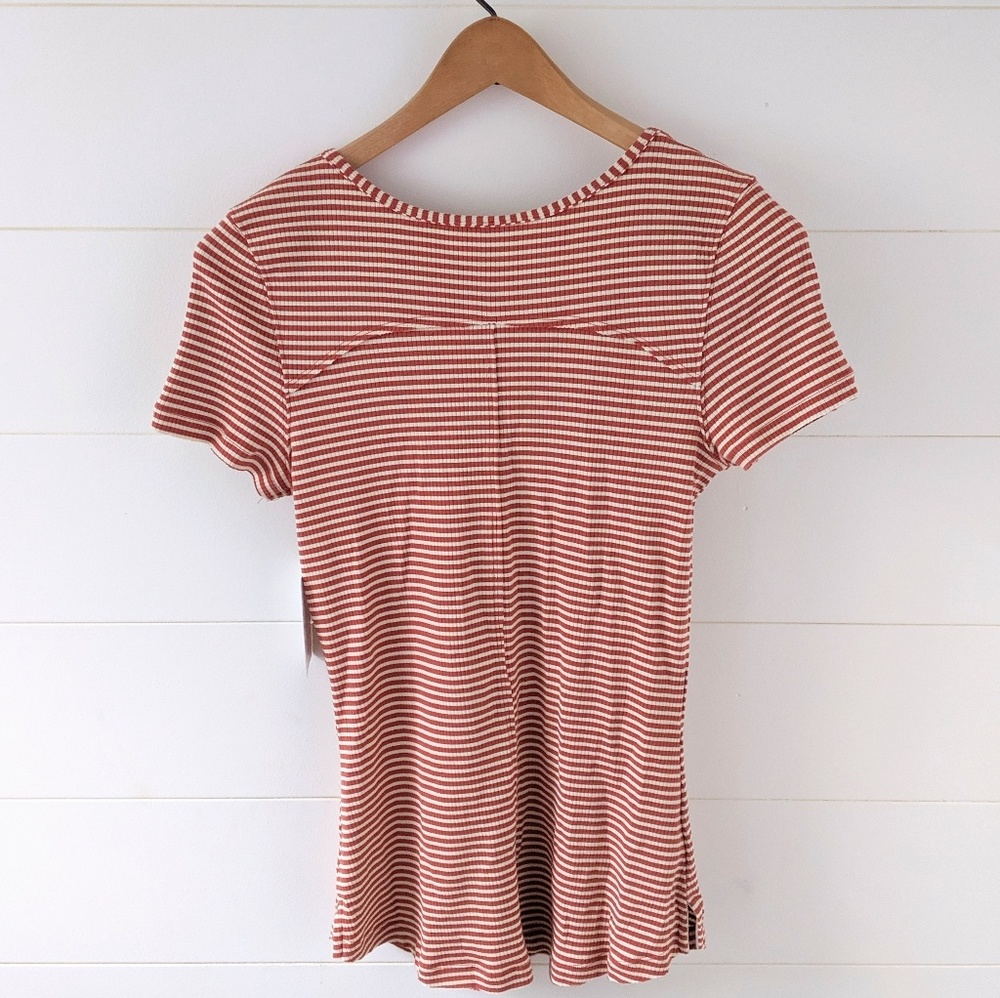 NWT Free People Frenchie Striped Cutout Blouse - Picture 5 of 8